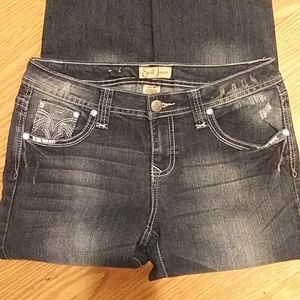 Earl Jean Women's Embellished/ Stones Dark Blue Jeans SZ 6P